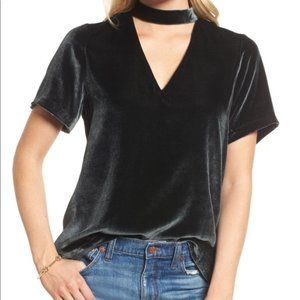 Madewell Velvet Choker Top Grey